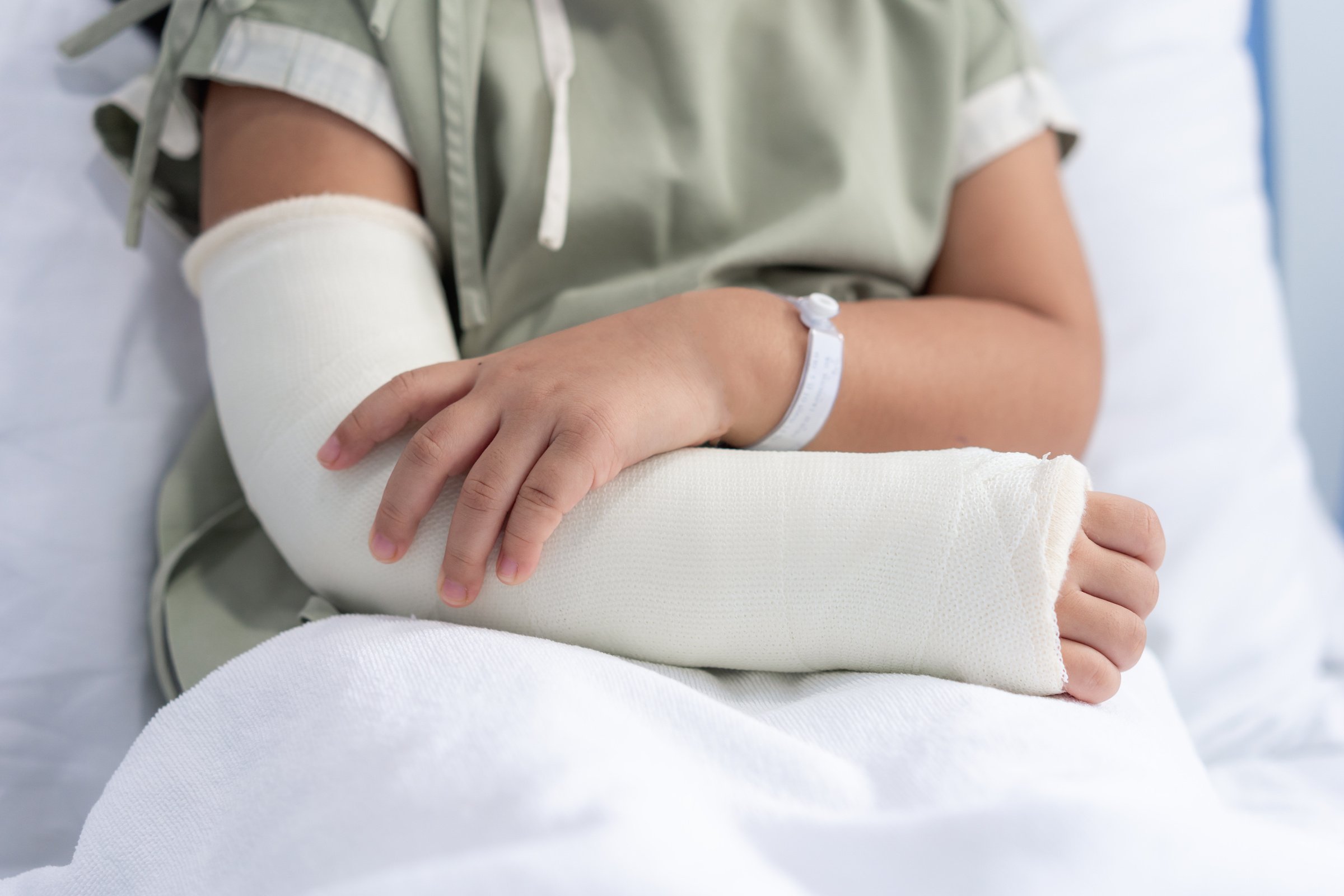 Child with Broken Arm Back from Surgery